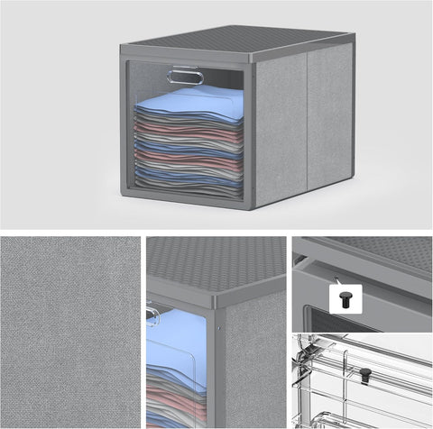 Homemax Plastic Shoe Rack – 4-Tier Storage Cabinet with Translucent Doors