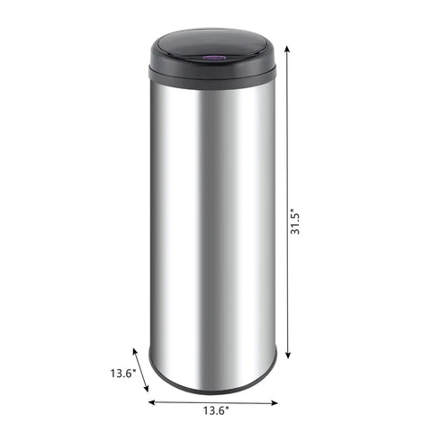 HomeMax 50L Round S/S Sensor Bin