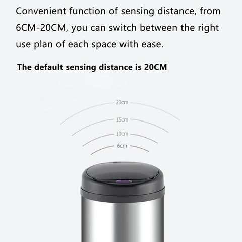 HomeMax 50L Round S/S Sensor Bin