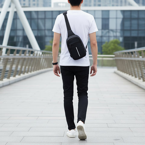 Anti Theft Mini USB Backpack -Black