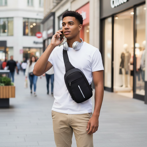 Anti Theft Mini USB Backpack -Black