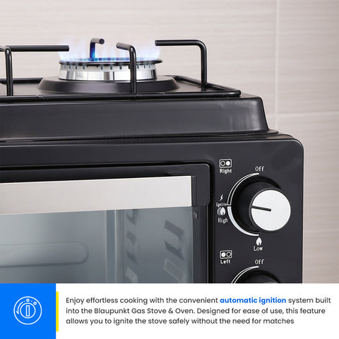 Blaupunkt LPG Gas Stove & Oven – 2 Burner Countertop Gas Cooker