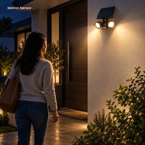 Blaupunkt EcoBright Dual Directional Solar Light – 600 Lumen Motion Sensor Solar Security Light