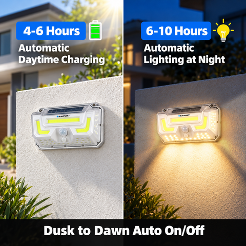 Blaupunkt EcoBright Wall Solar Light – 500 Lumen Motion Sensor Solar Wall Light