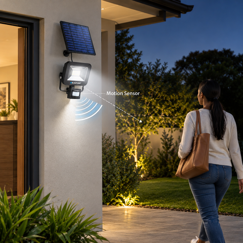 Blaupunkt EcoBright Solar Panel Light – 800 Lumen Motion Sensor Solar Security Light