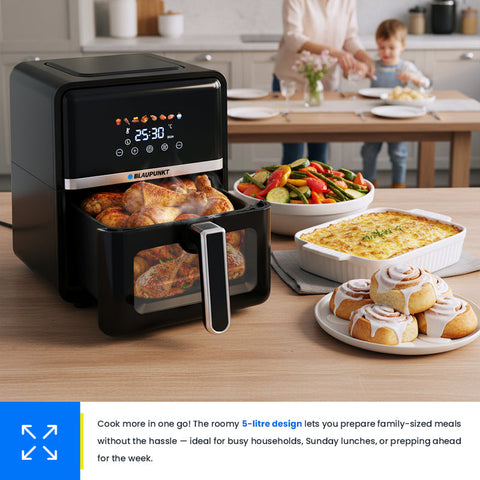 Blaupunkt 5L Digital Air Fryer – 1400W Air Fryer with Viewing Window & 8 Preset Programs