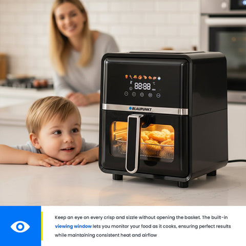 Blaupunkt 5L Digital Air Fryer – 1400W Air Fryer with Viewing Window & 8 Preset Programs