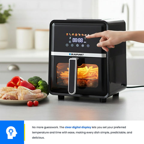 Blaupunkt 5L Digital Air Fryer – 1400W Air Fryer with Viewing Window & 8 Preset Programs