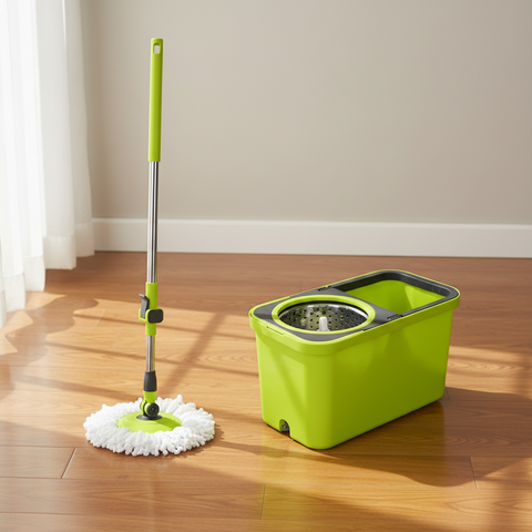 Floormax Top Mop Plus – 360° Spin Mop Cleaning System with Dual-Chamber Bucket