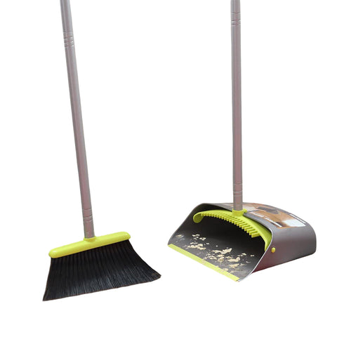 FloorMax Broom & Dustpan with Self Cleaning Brush