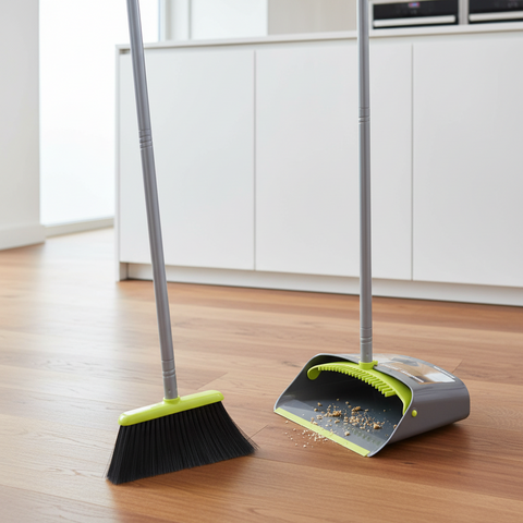 FloorMax Broom & Dustpan with Self Cleaning Brush