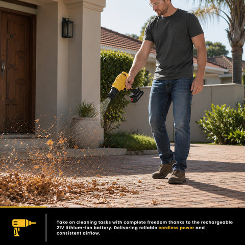 Milex Handheld Cordless Air Blaster 21V – Rechargeable Portable Leaf Blower