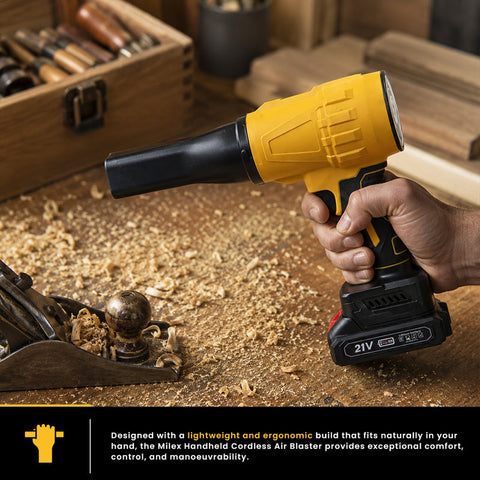 Milex Handheld Cordless Air Blaster 21V – Rechargeable Portable Leaf Blower