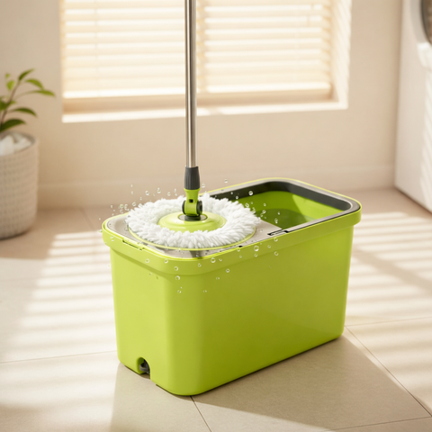 Floormax Top Mop Plus – 360° Spin Mop Cleaning System with Dual-Chamber Bucket