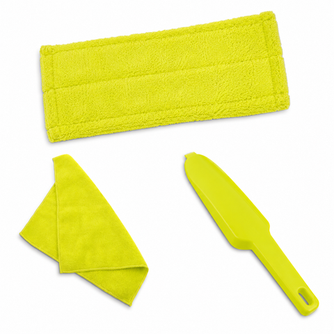 Wonder Mop 3-Piece Cleaning Accessory Kit – Microfiber Cloth, Carpet Brush & Replacement Floor Pad