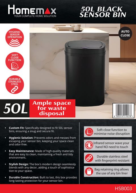 NEW Homemax 50L Sensor Bin